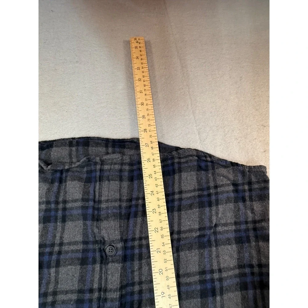 J.Crew‎ Flannel Shirt Plaid Button Up Long Sleeve Gray Blue Mens Size M